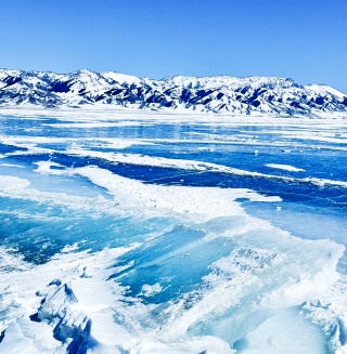 Sayram Lake blue ice Sayram Lake blue ice