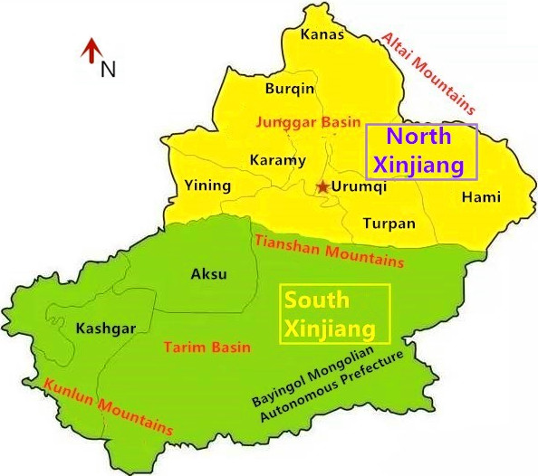 Xinjiang Map Xinjiang Map